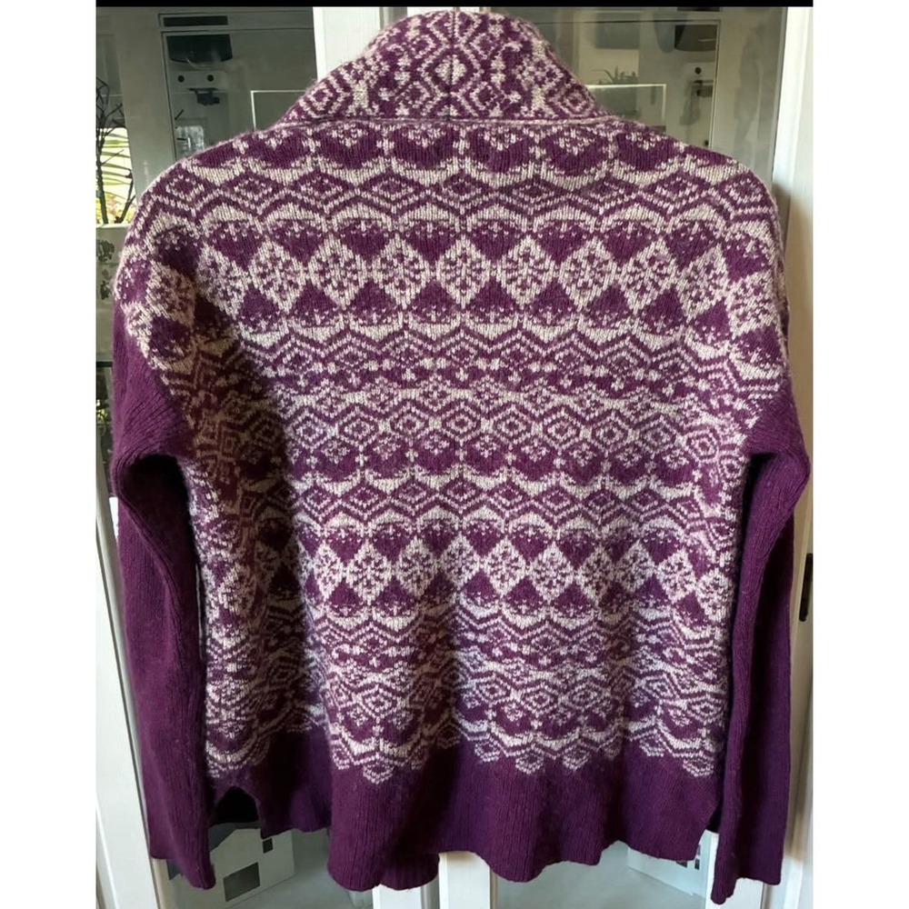 American Eagle Fair Isle Open Front Cardigan Wool Rabbit Blend Knit Sz. Medium - Picture 2 of 5